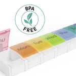 7 day weekly rainbow pill organizer is BPA free