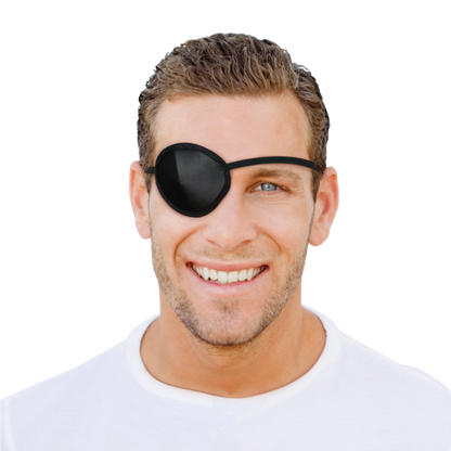 man wearing an eye patch
