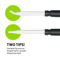 Glass droppers have two different tips, one bent tip and one straight tip dropper for versatile dispensing needs